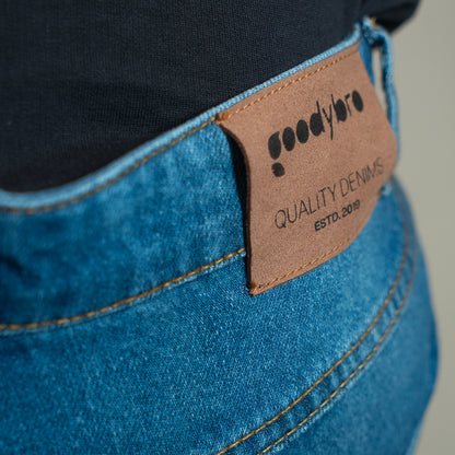 Wide Leg Denim Pant  |  Light Navy