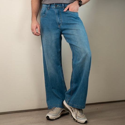 Wide Leg Denim Pant    Light Bleach