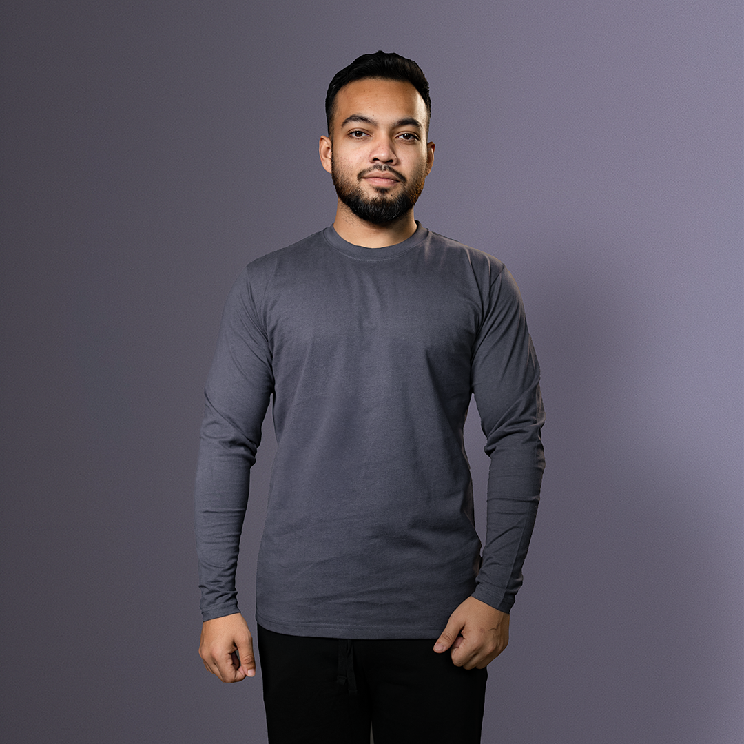Round Neck Full Sleeve | Dark Charcoal