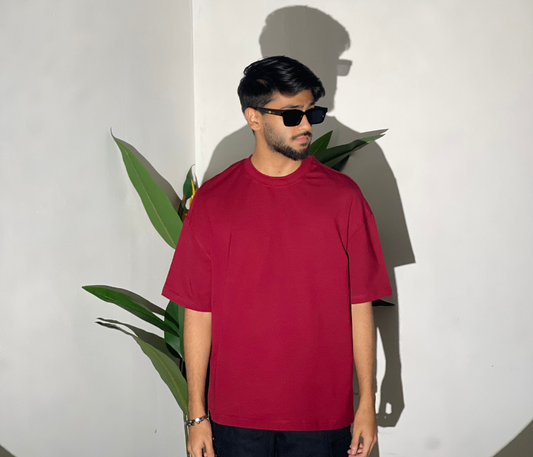 Drop Shoulder Maroon