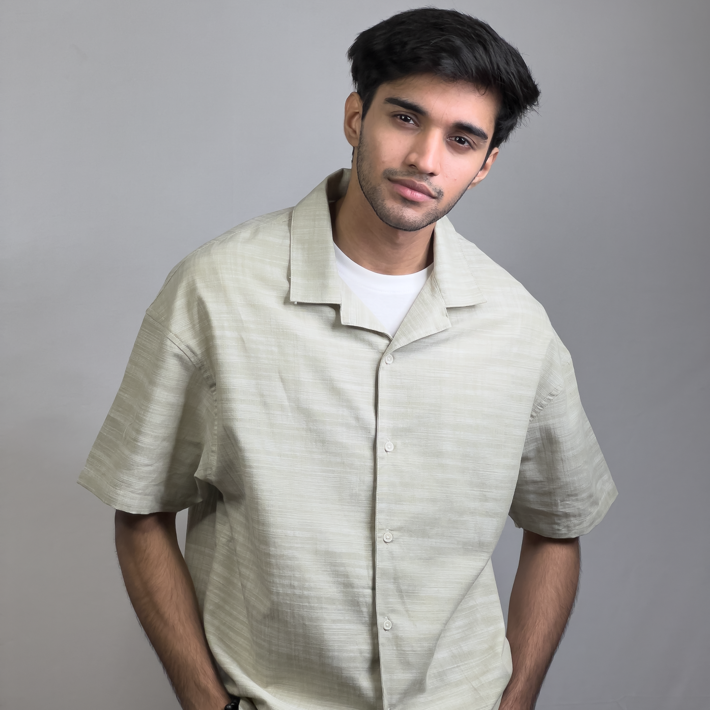 Cuban Collar Shirt | Mint Mocktail