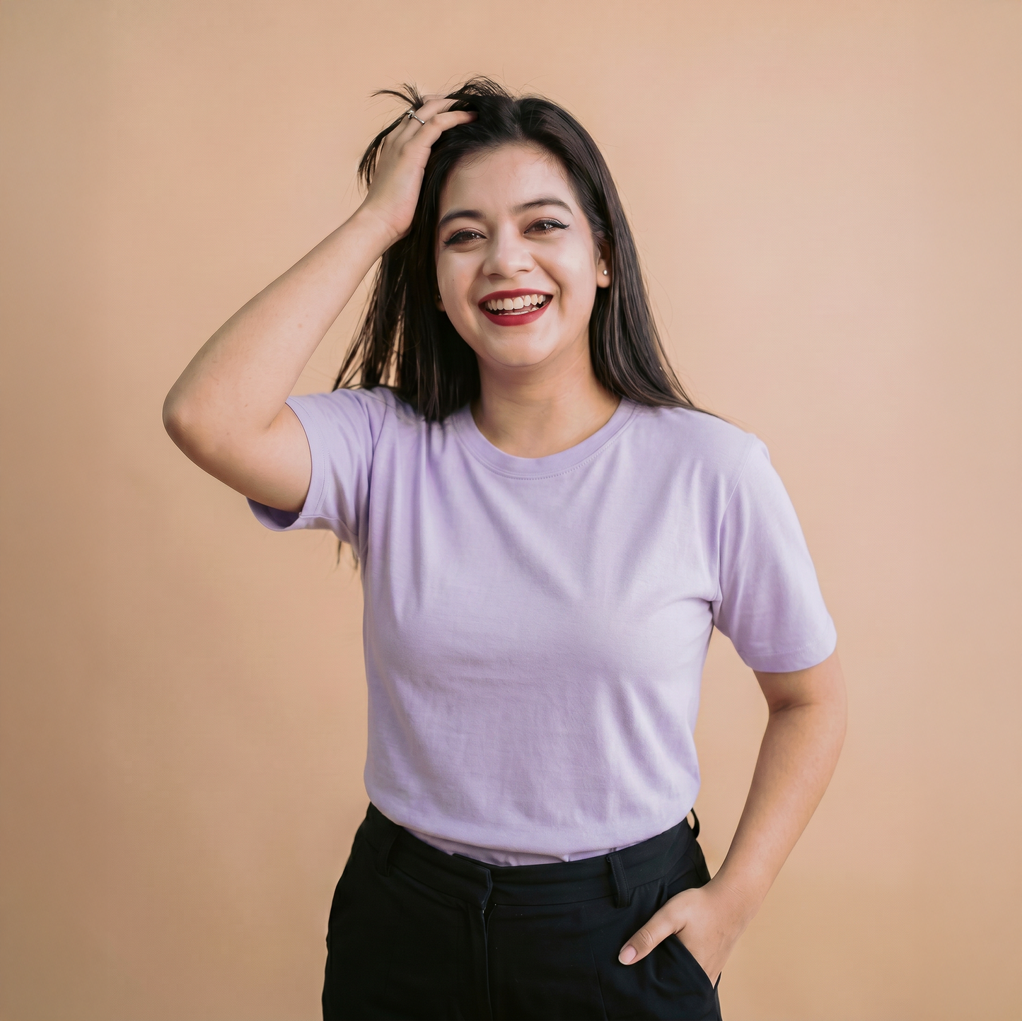 Round Neck  Half Sleeve   |  Pale Lavender
