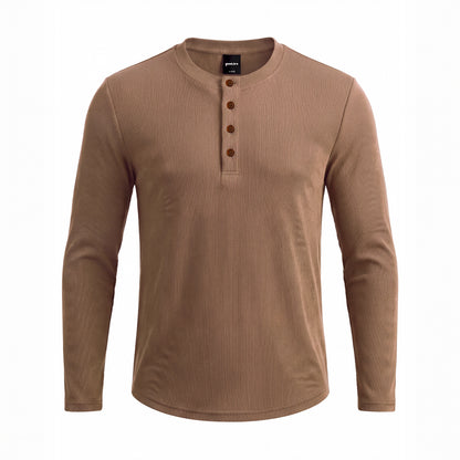 Classic Henley T-Shirt |  Brown