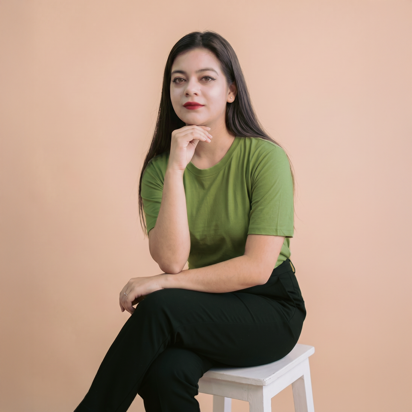 Round Neck Half Sleeve  |   Light Olive