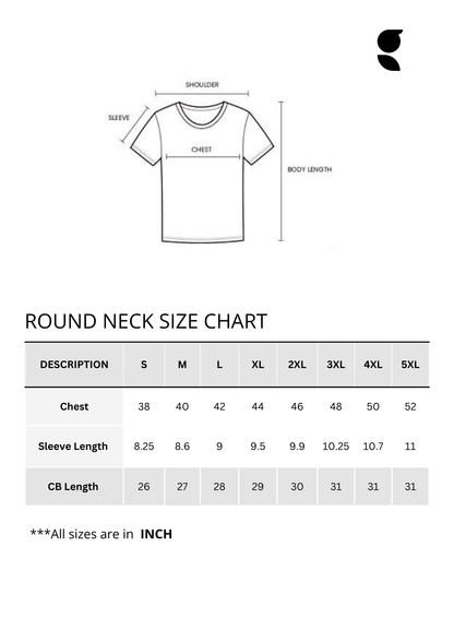 Round Neck Matte Charcoal Half Sleeve