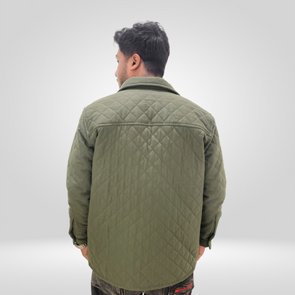 Quilted Overshirt | Olive