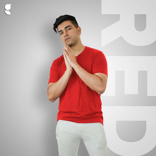 Round Neck Half Sleeve | Red