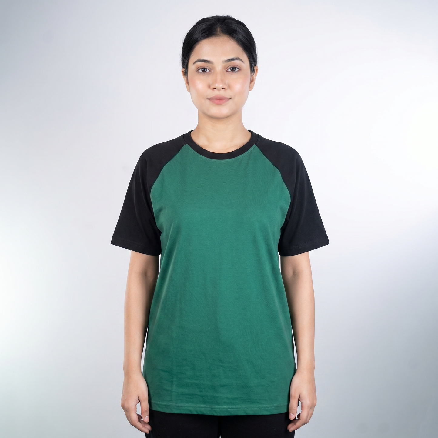 Raglan Half Sleeve |  Green & Black