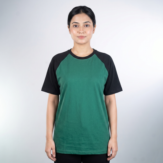 Raglan Half Sleeve |  Green & Black