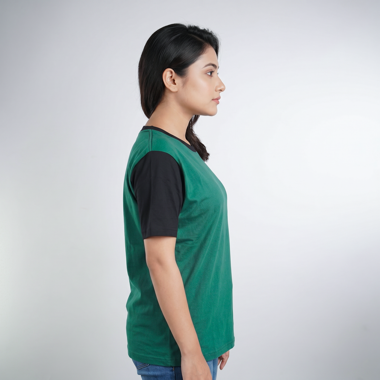 Raglan Half Sleeve |  Green & Black