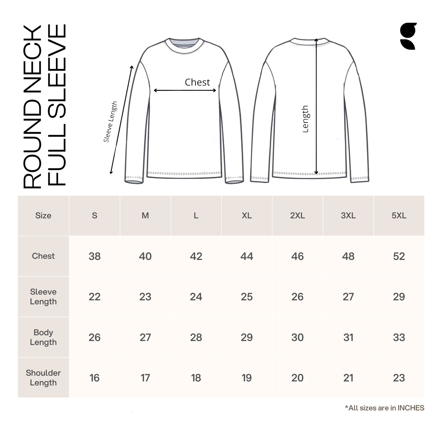 Round Neck Full Sleeve | Black