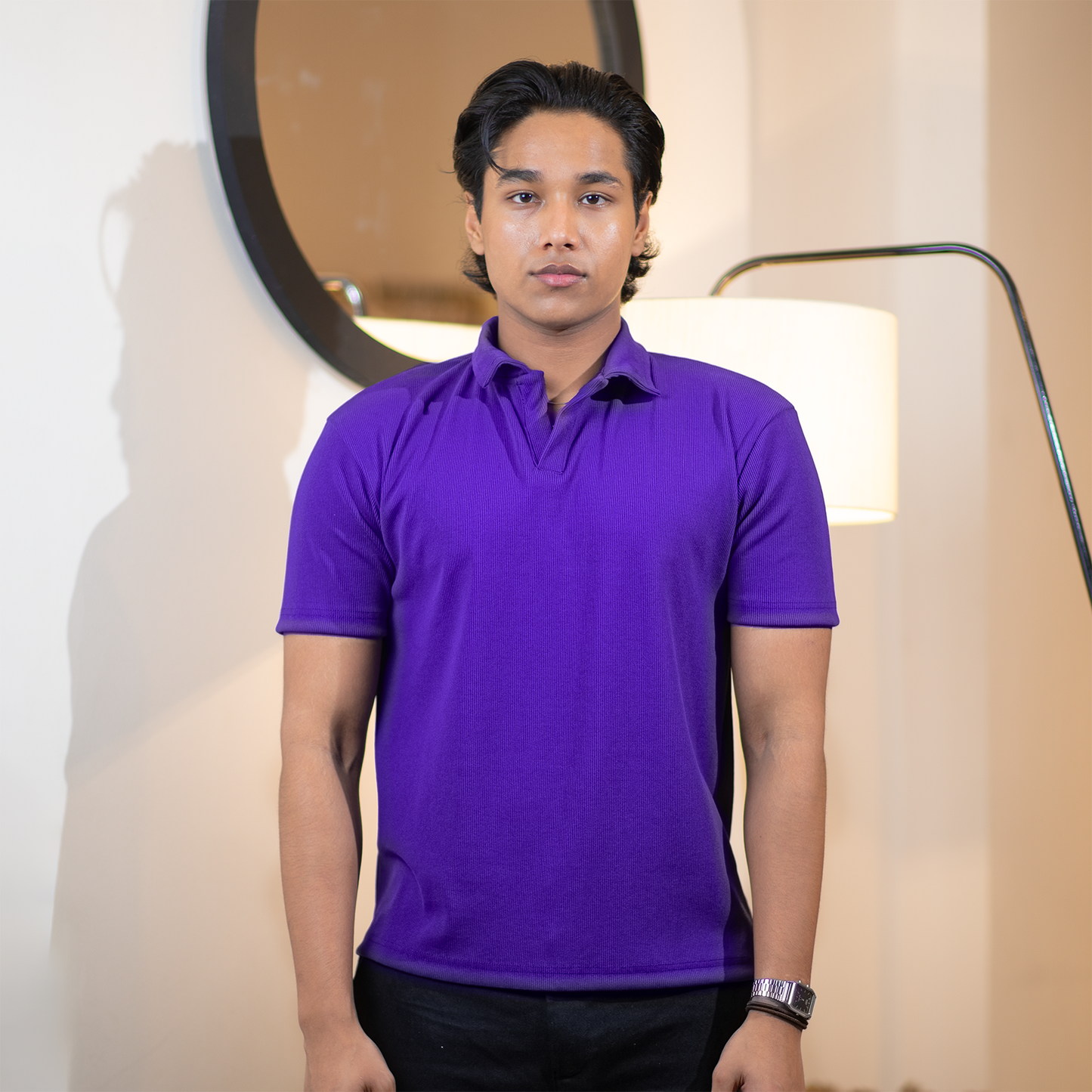 Ribbed Premium Polo   |    Royal Violet