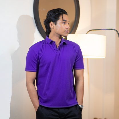 Ribbed Premium Polo   |    Royal Violet