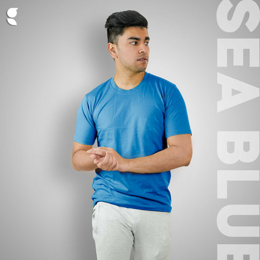 Round Neck  Half Sleeve | Sea Blue