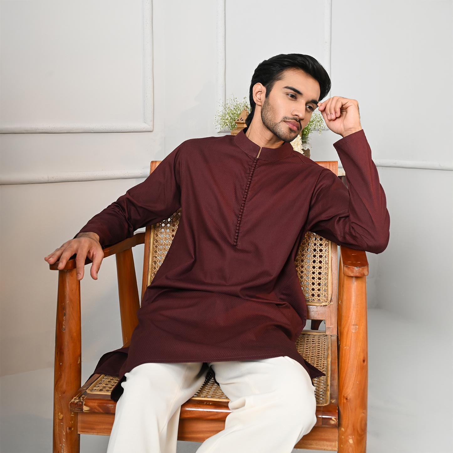 Areez   Panjabi |  Deep Maroon