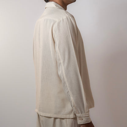 Solid Boxy Fit shirt । Beige