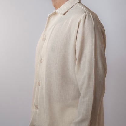 Solid Boxy Fit shirt । Beige