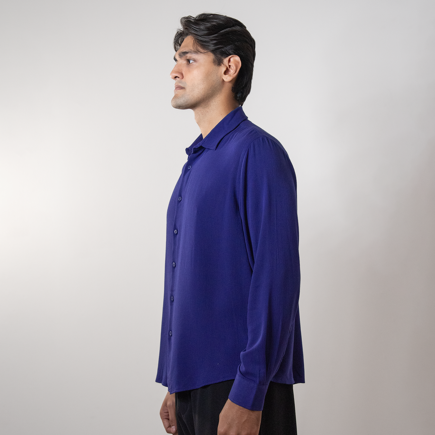 Viscose Boxy Fit shirt । Royal Blue