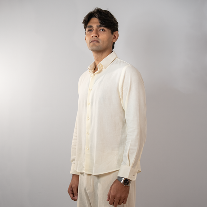 Viscose Boxy Fit shirt । Cream
