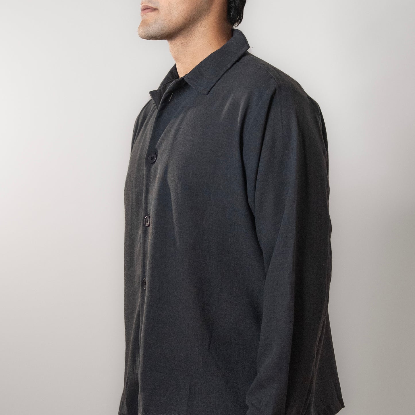 Solid Boxy Fit shirt । Charcoal Grey