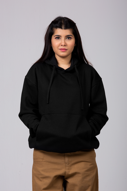 Premium Boxy Drop Shoulder Hoodie | Flash Black