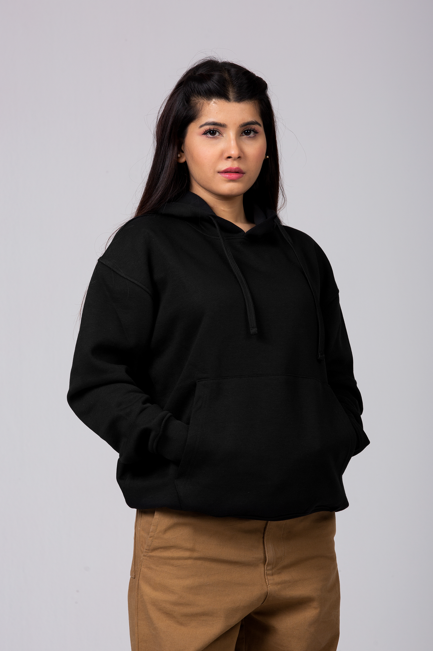 Premium Boxy Drop Shoulder Hoodie | Flash Black