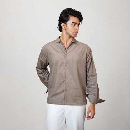 Summer Cord Shirt  | Smoked Oyster