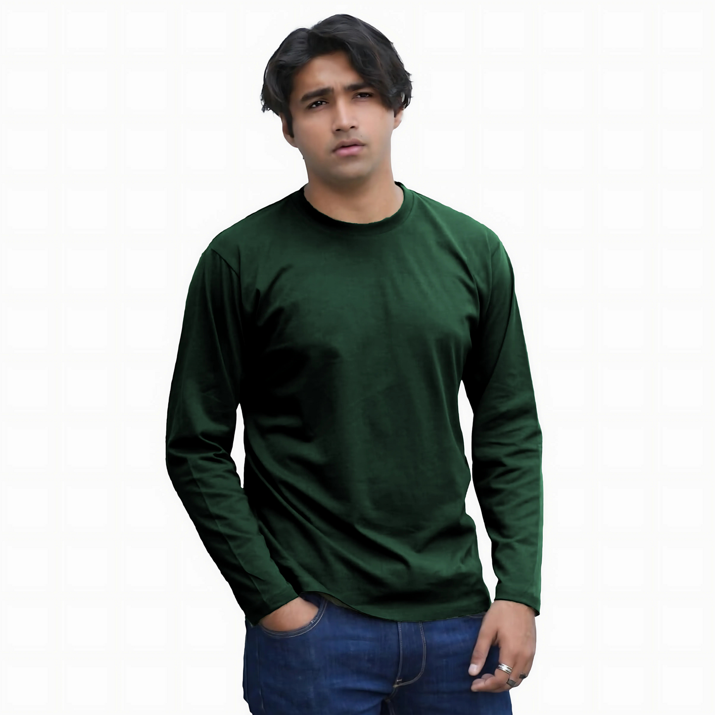 Round Neck Forest Green Full Sleeve