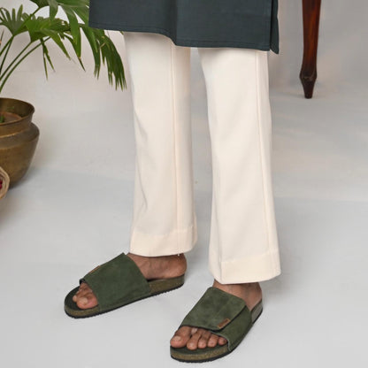 Bridgestone Green Suede Leather Sandal