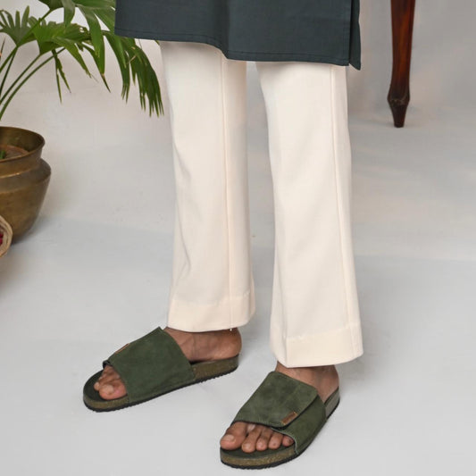 Bridgestone Green Suede Leather Sandal