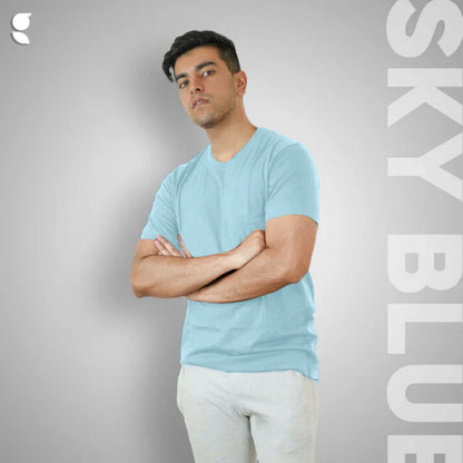 Round Neck Half Sleeve | Sky Blue
