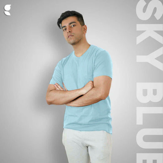 Round Neck Half Sleeve | Sky Blue