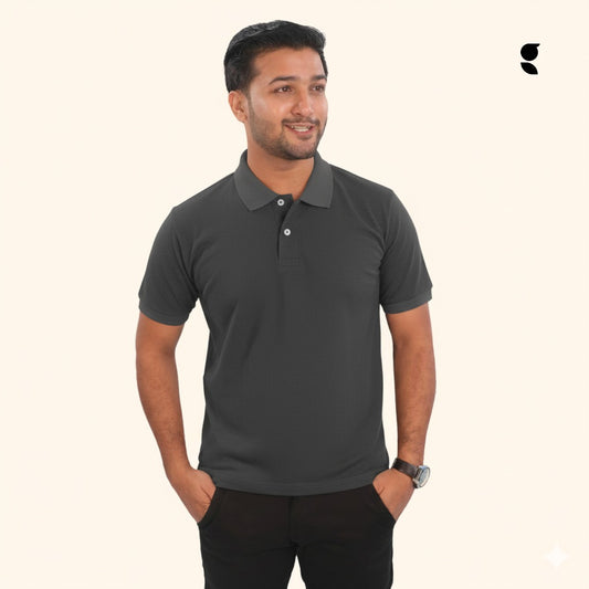 Solid Polo | Charcoal Grey