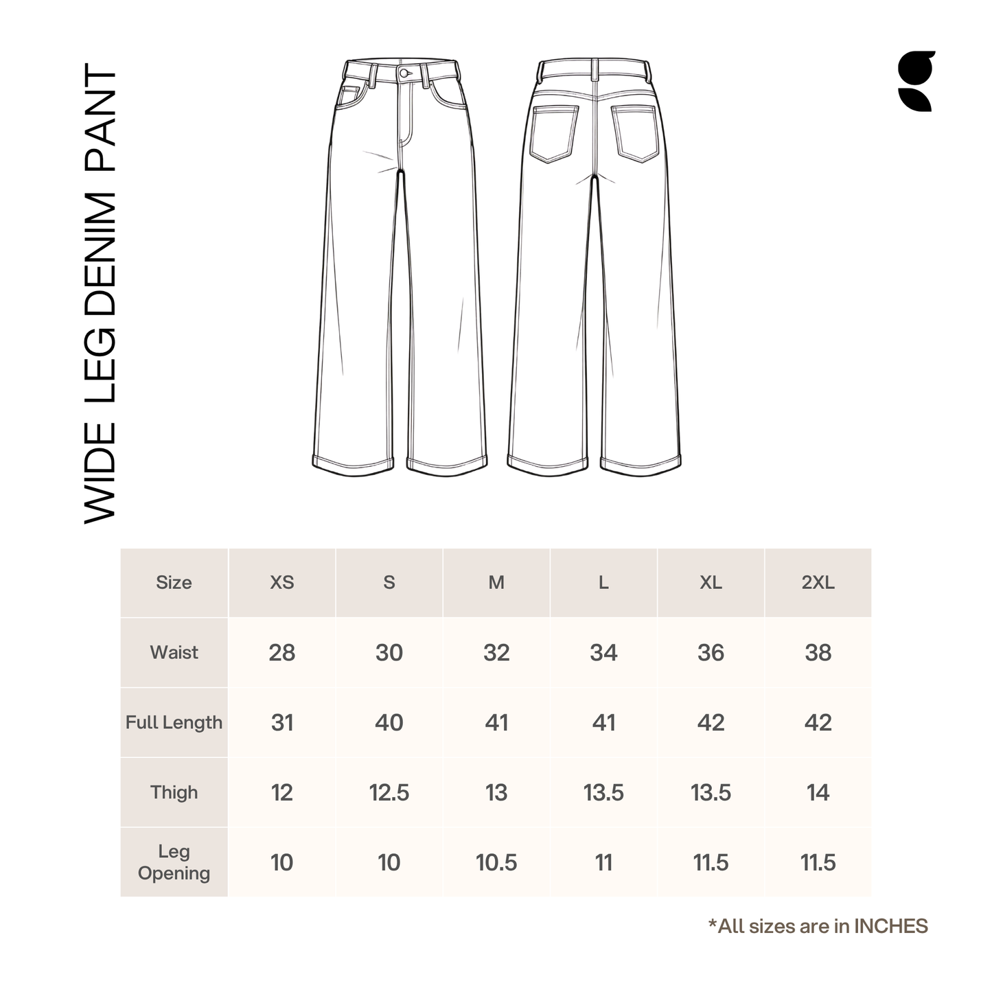 Wide Leg Denim Pant  |  Light Navy