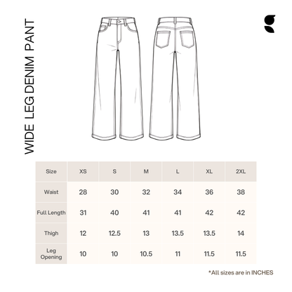 Wide Leg Denim Pant  |  Light Navy
