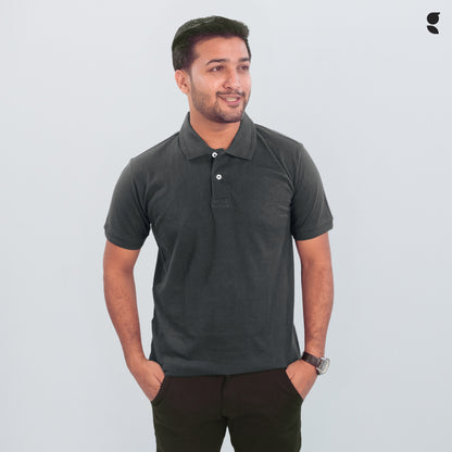 Solid Polo | Charcoal Grey