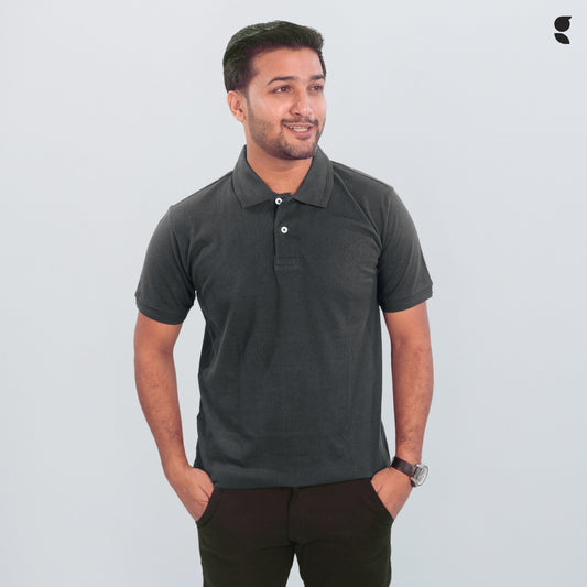 Solid Polo | Charcoal Grey