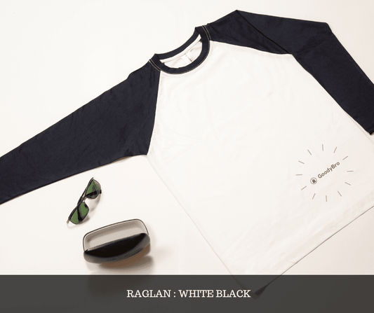 Raglan Long Sleeve White and Black Raglan GoodyBro 