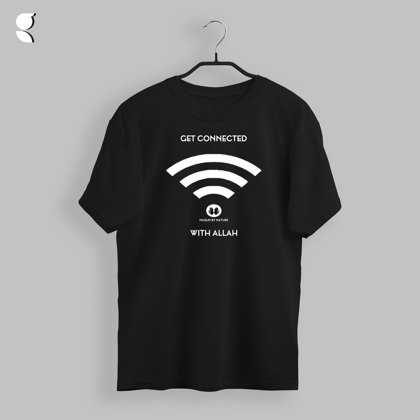 GoodyBro Printed Black Tee | Get Connected With Allah