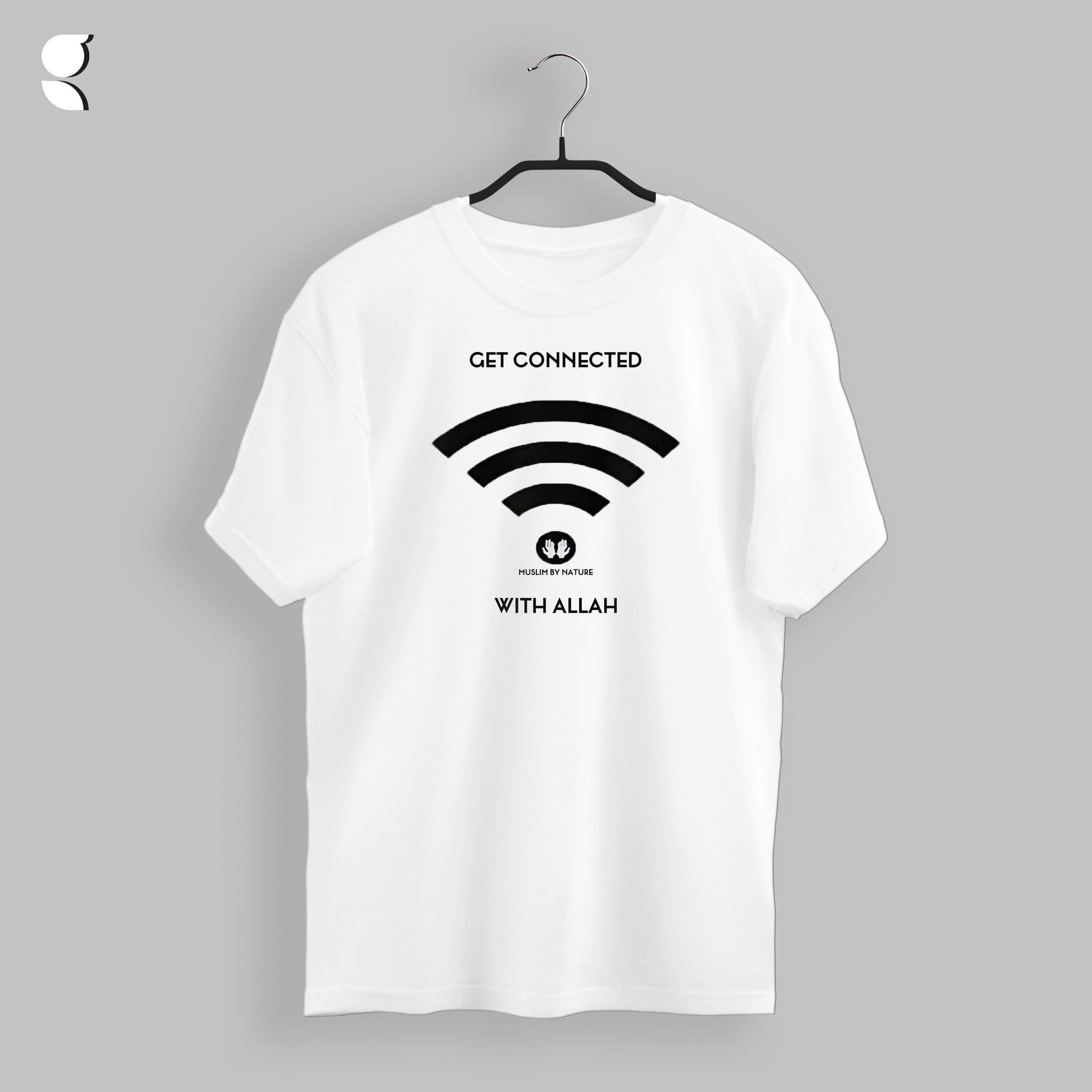GoodyBro Printed White Tee | Get Connected With Allah