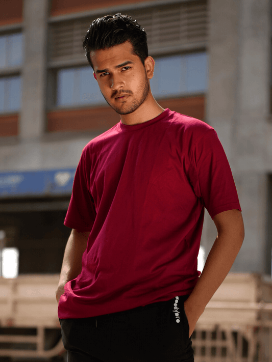 Round Neck Maroon Half Sleeve Round Neck Half Sleeve GoodyBro
