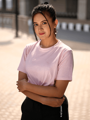 Round Neck Pink Half Sleeve Round Neck Half Sleeve GoodyBro 