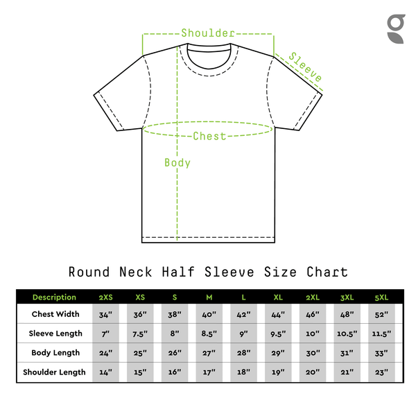 Round Neck Lime Half Sleeve Grabs GoodyBro 