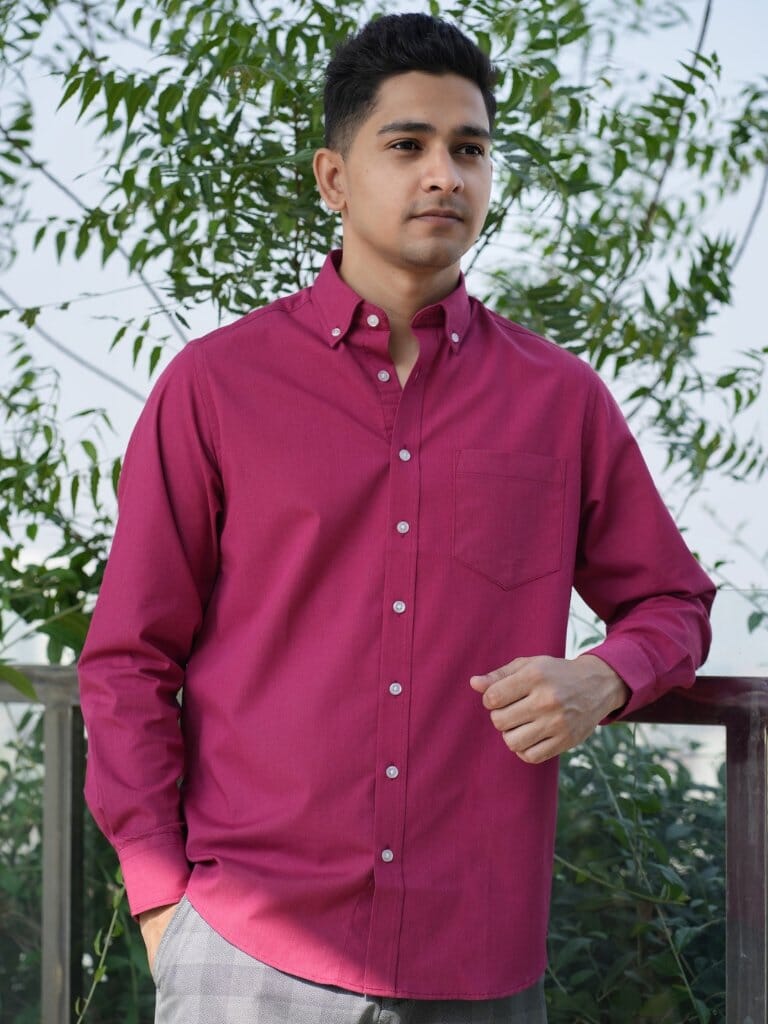 Classic Collar Shirt | Maroon Shirt GoodyBro 