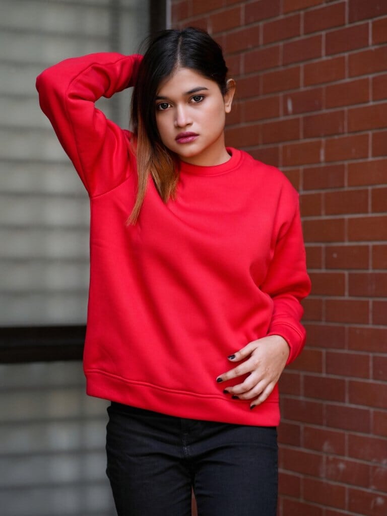 Crimson Red Sweatshirt Sweatshirt GoodyBro 