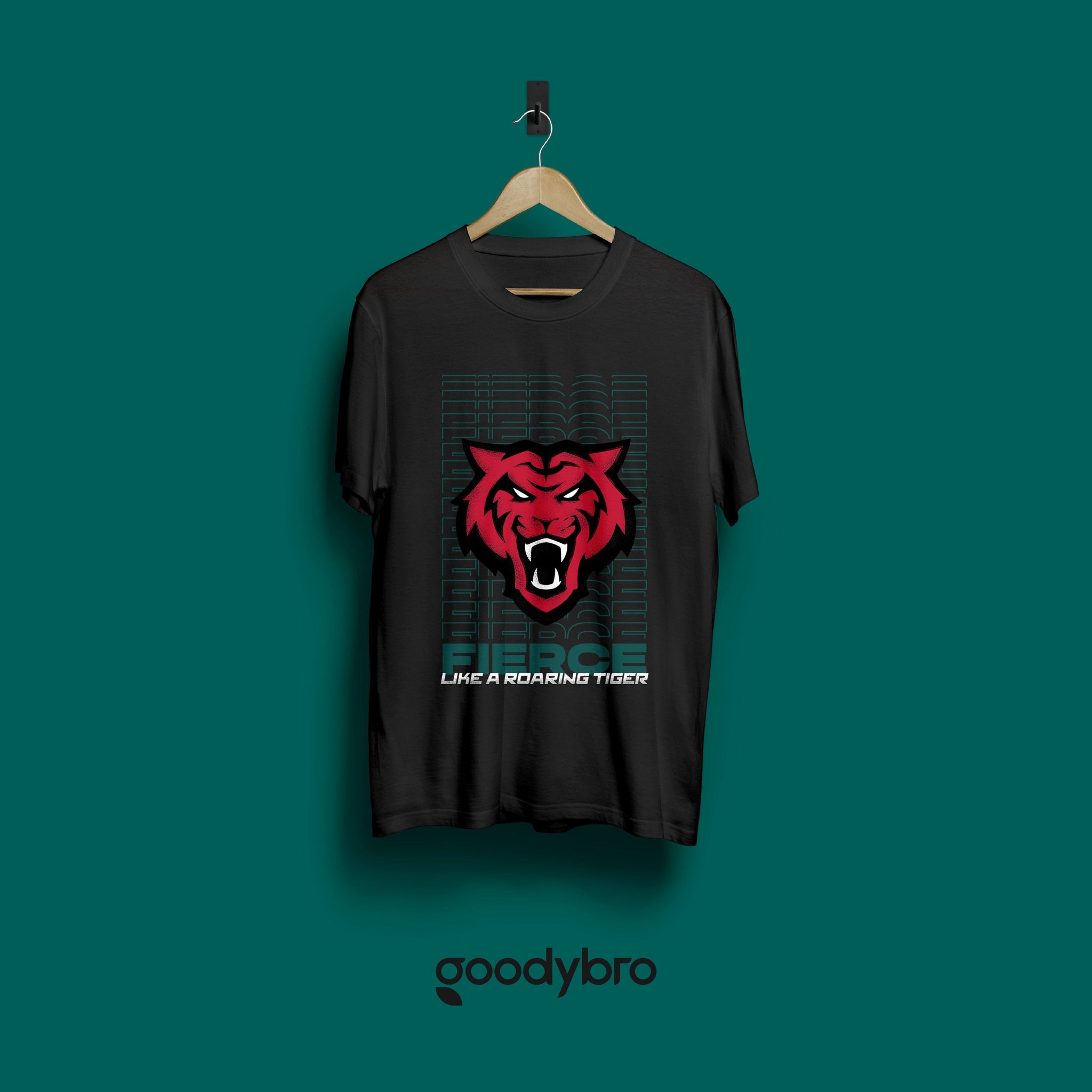Fierce Tigers Fan T-Shirt Black Grabs GoodyBro 