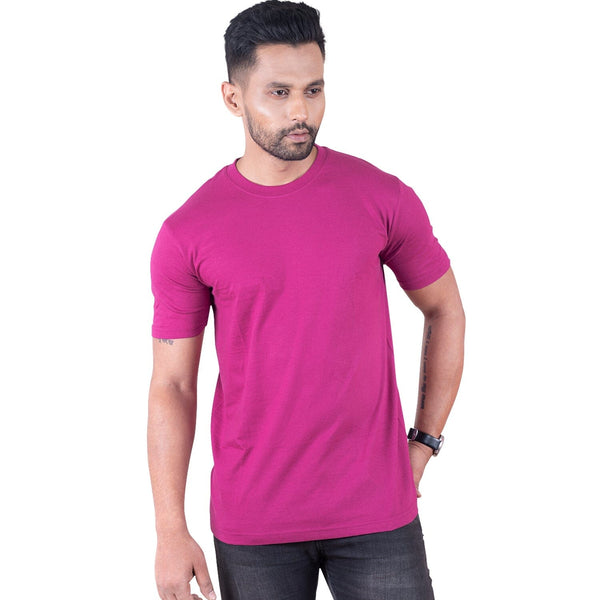 Round Neck Megenta Half Sleeve Grabs GoodyBro 