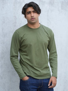 Round Neck Olive Full Sleeve BasicX GoodyBro 
