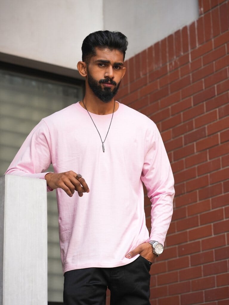 Round Neck Full Sleeve GoodyBro   Round Neck Pink Full Sleeve 776928 